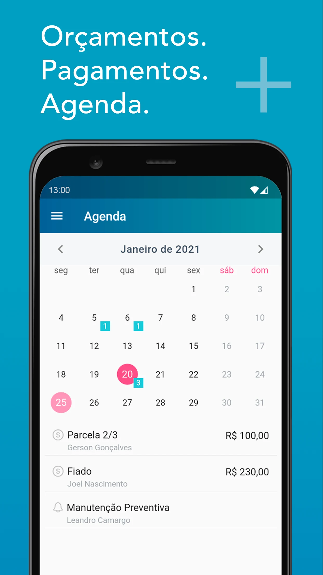 Orçamento de Serviços e Vendas screenshot